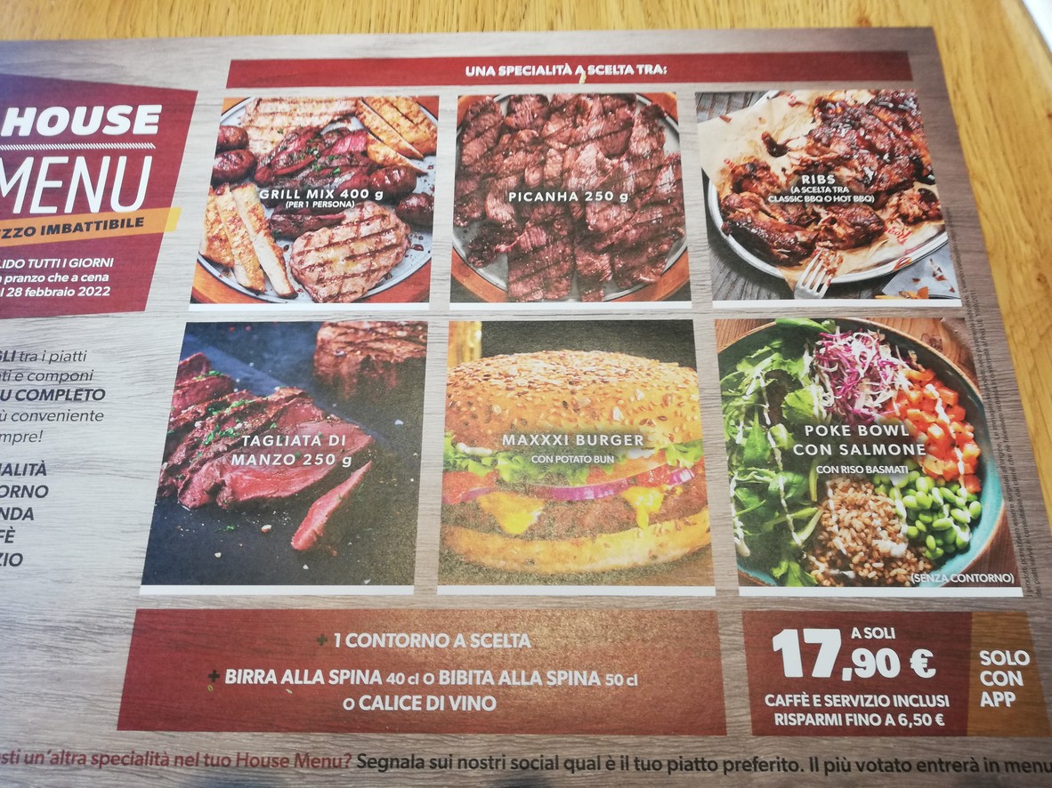 Roadhouse Restaurant Roma Torre Spaccata menu 2