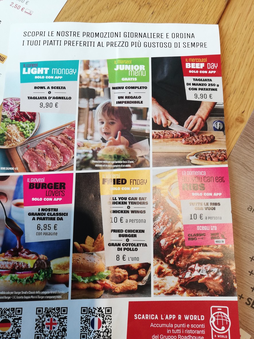 Roadhouse Restaurant Roma Torre Spaccata menu 4