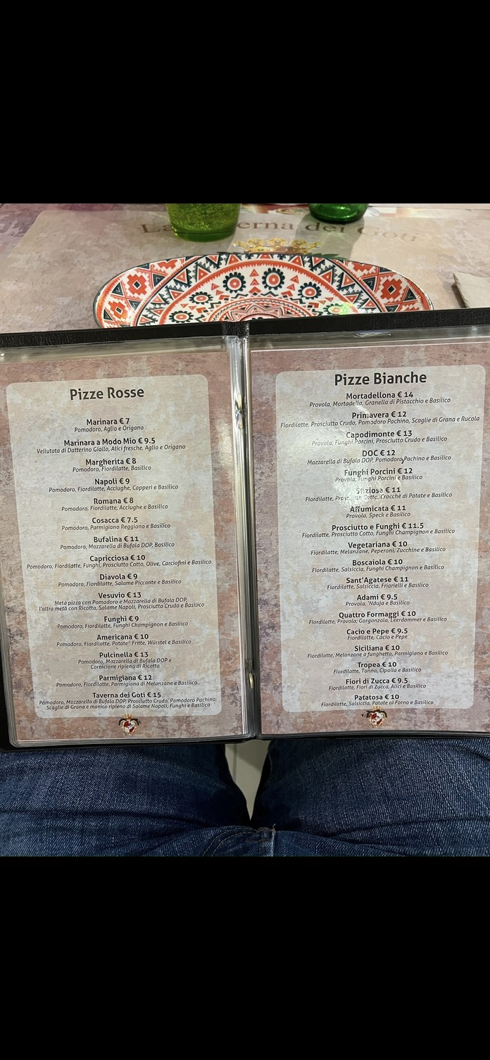 La Taverna dei Goti Ristorante Pizzeria Napoletana menu 3