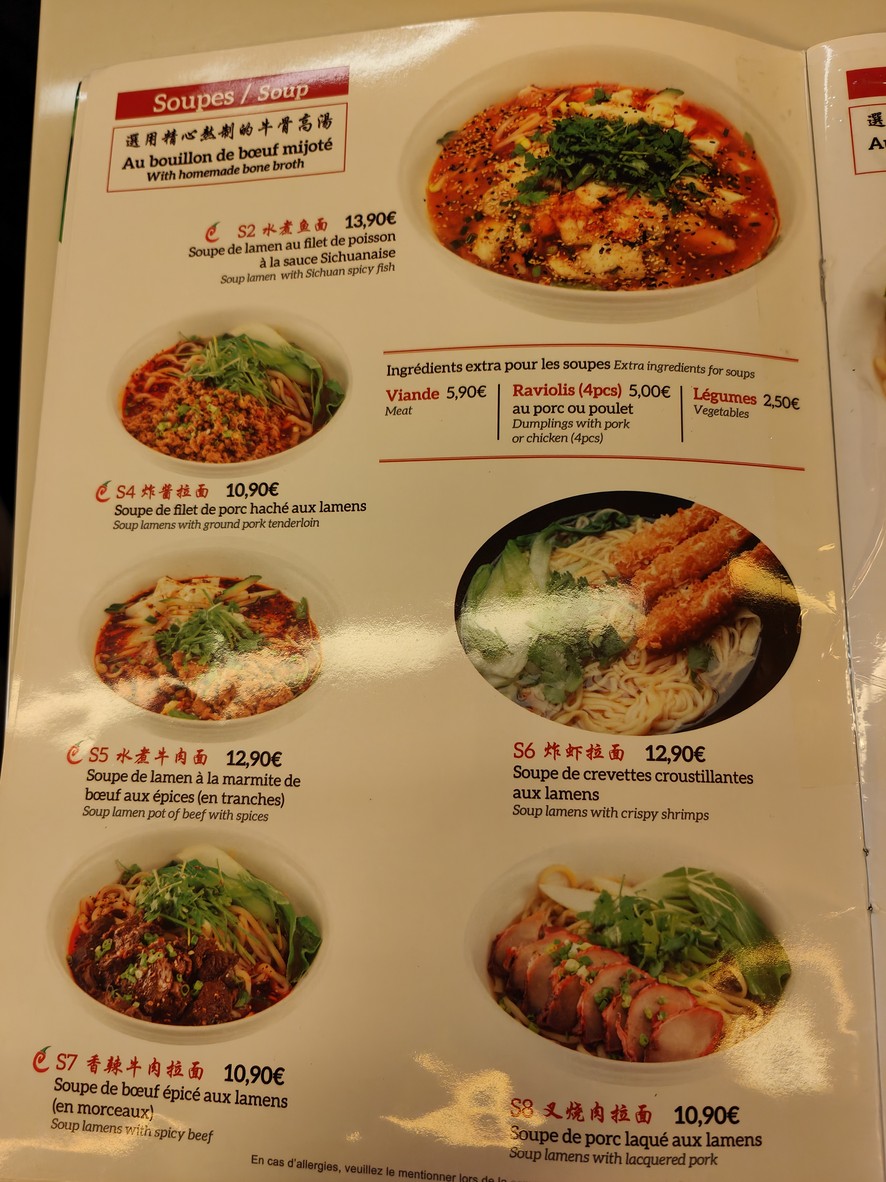 Tasty Nouilles menu 1