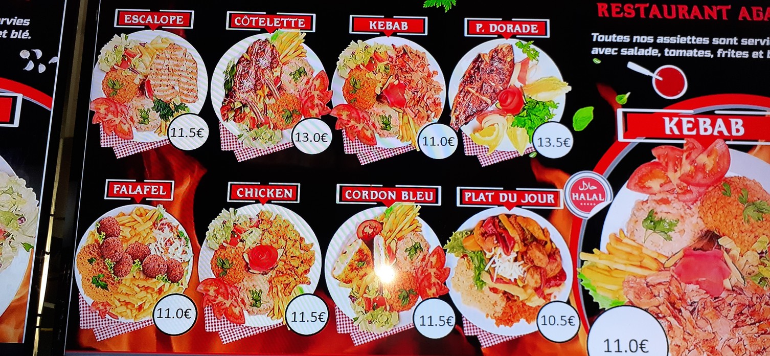 Restaurant AGA E&F menu 1
