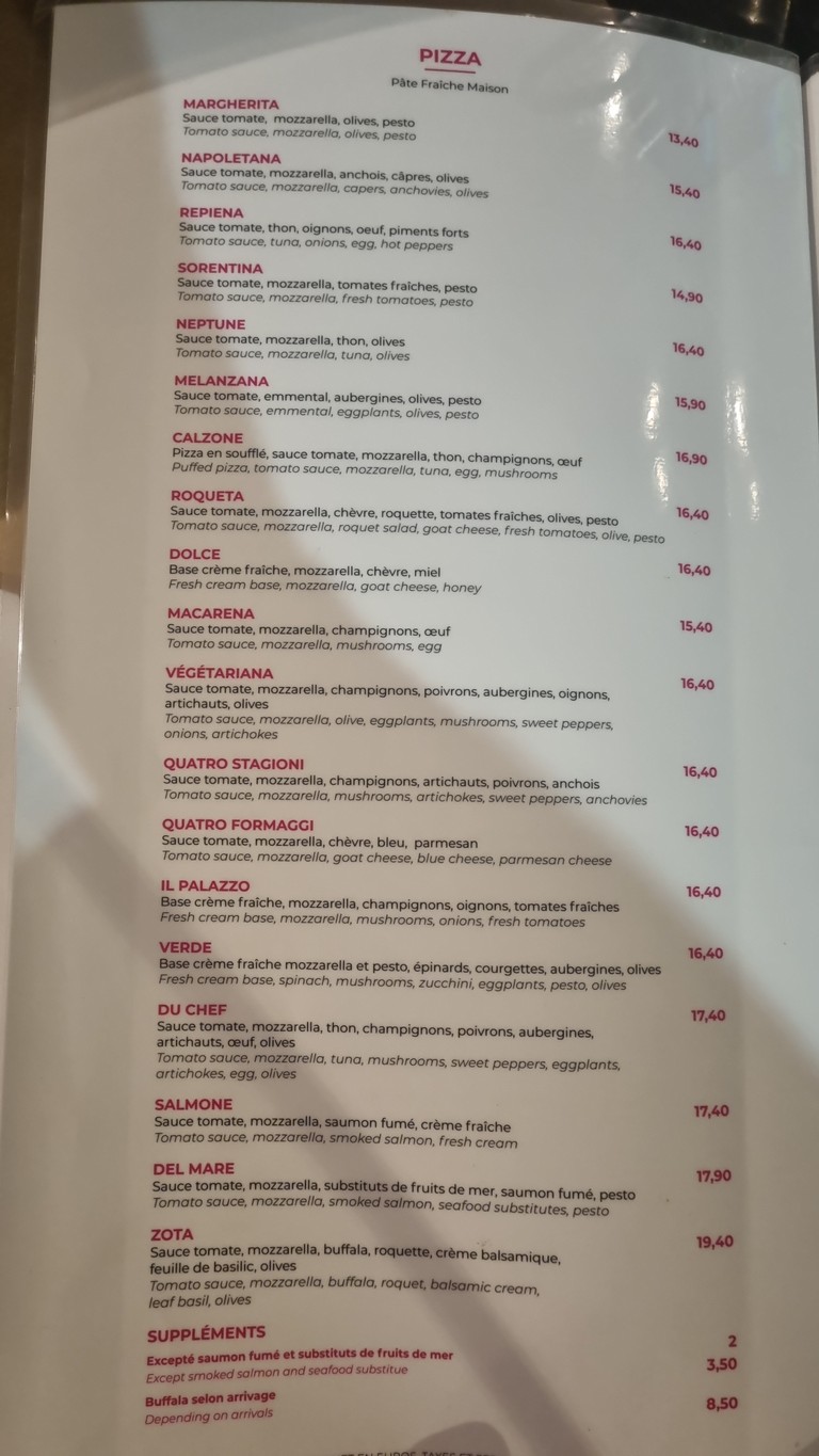 Il Palazzo menu 2