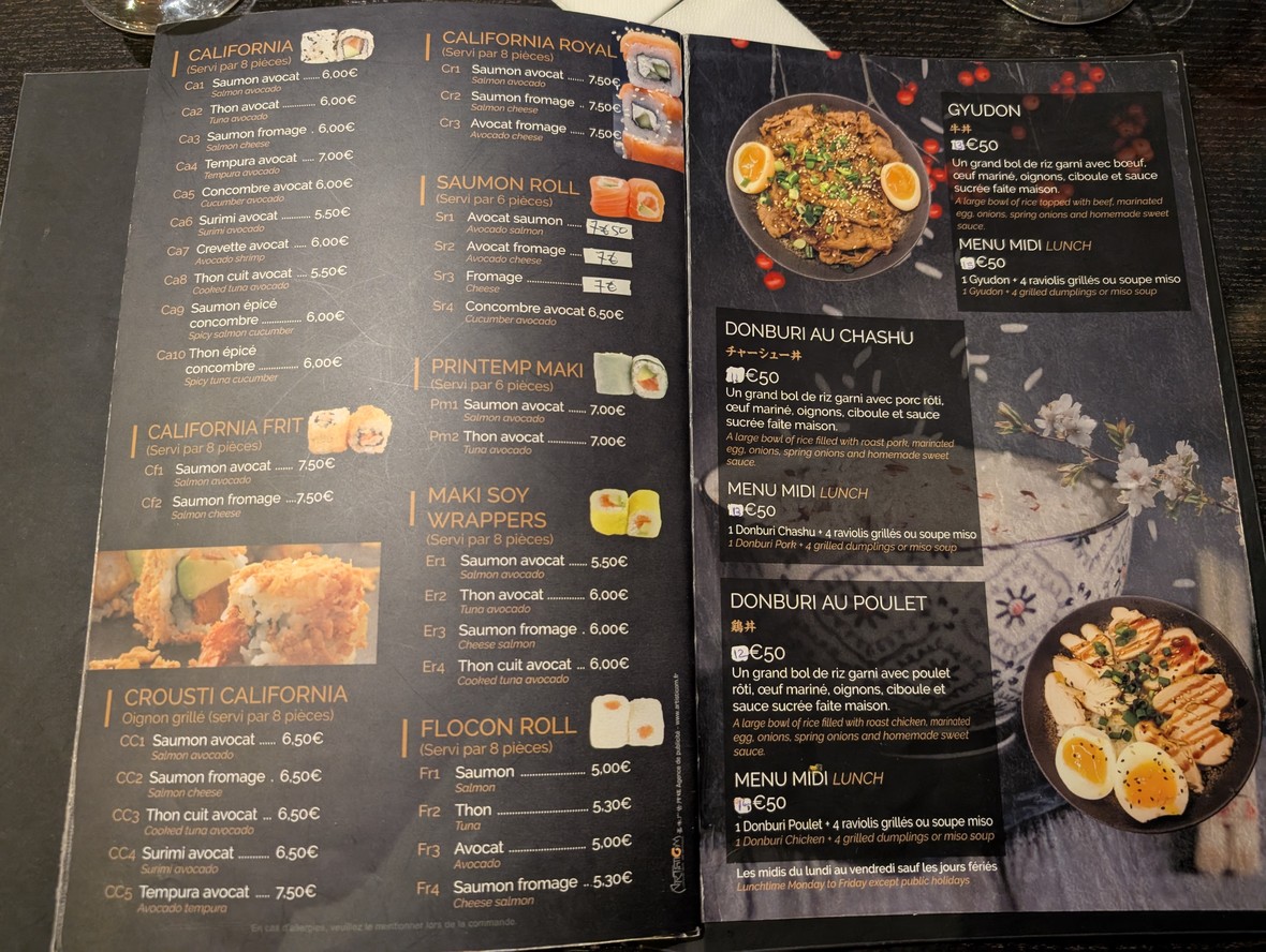 TAO Asian Fusion menu 2