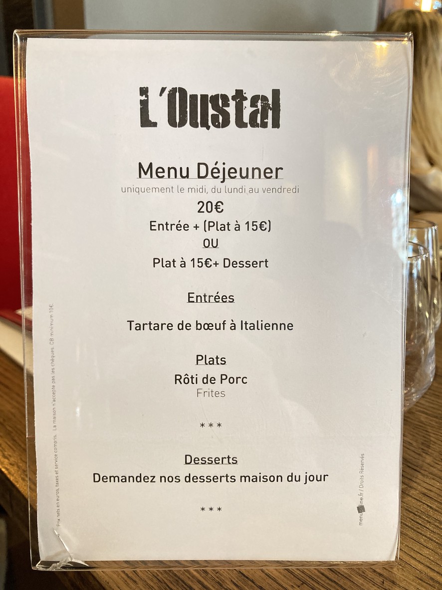 L'Oustal menu 2