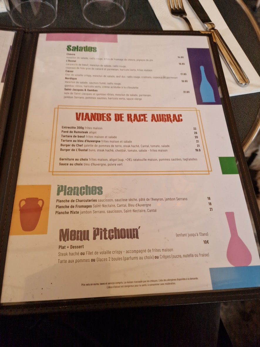 L'Oustal menu 6