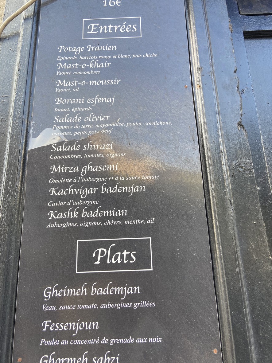 Le Plateau des Mille Vaches menu 2