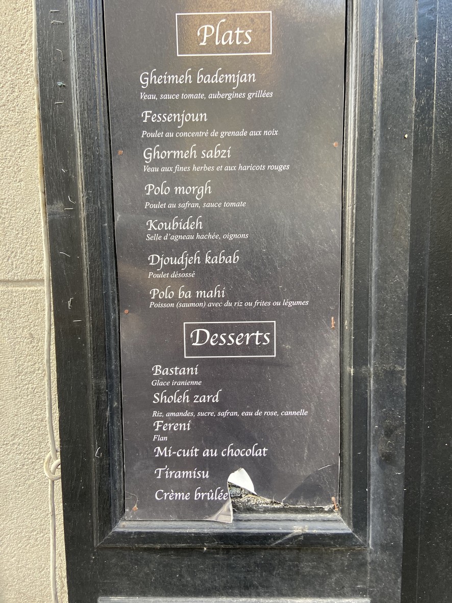 Le Plateau des Mille Vaches menu 3