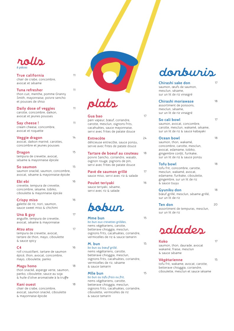 KOKO Bistro menu 2