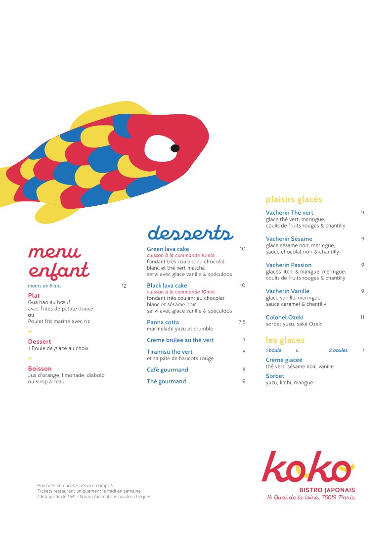 KOKO Bistro menu 3