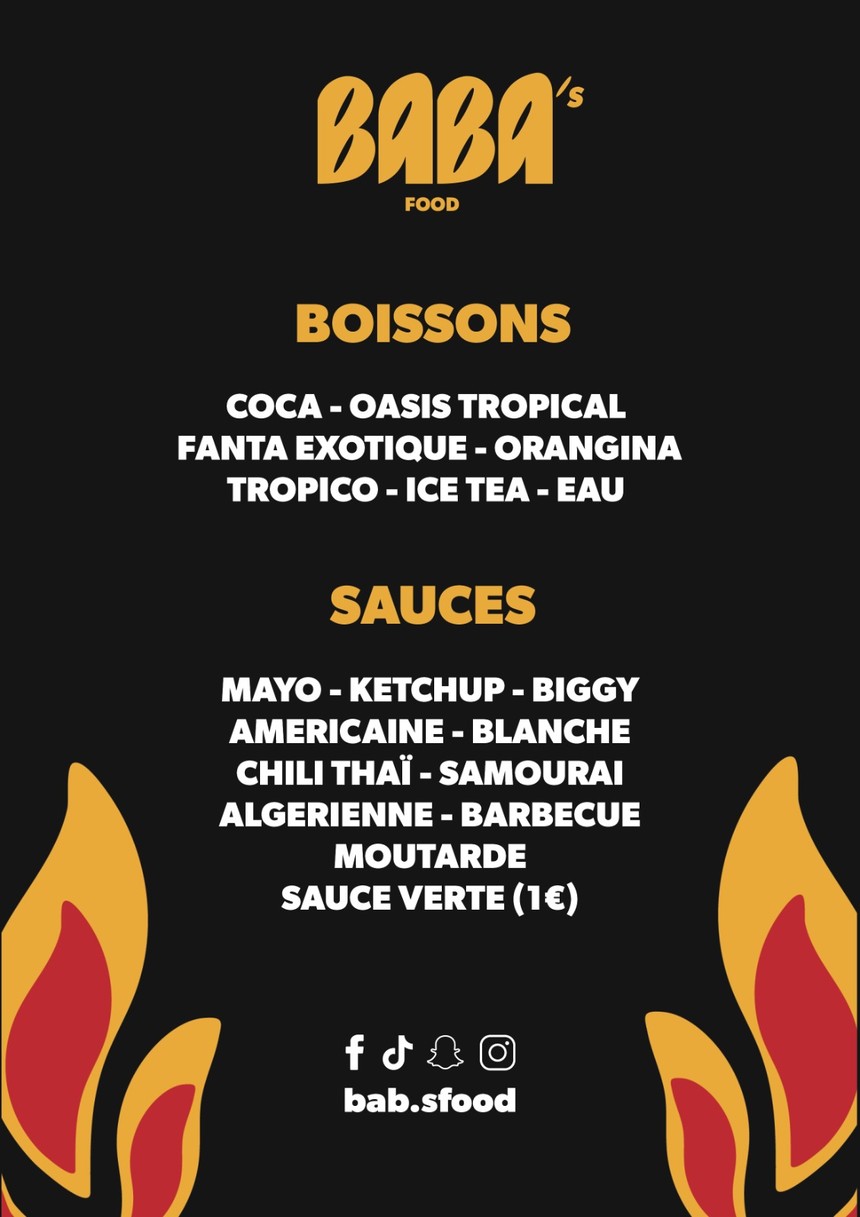 BABA's FOOD menu 2