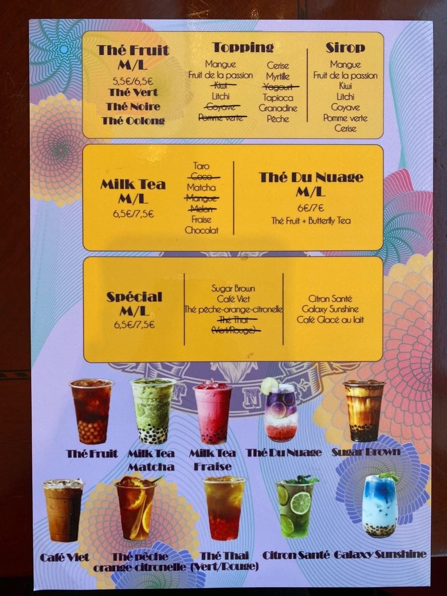T&J GOURMET - BUBBLE TEA TANG menu 2