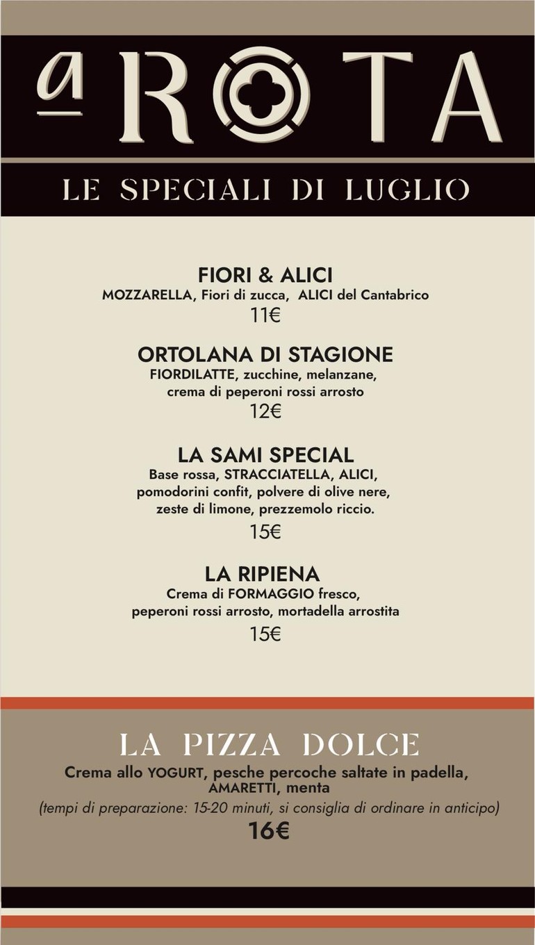 A Rota Pizzeria Romanesca menu 2