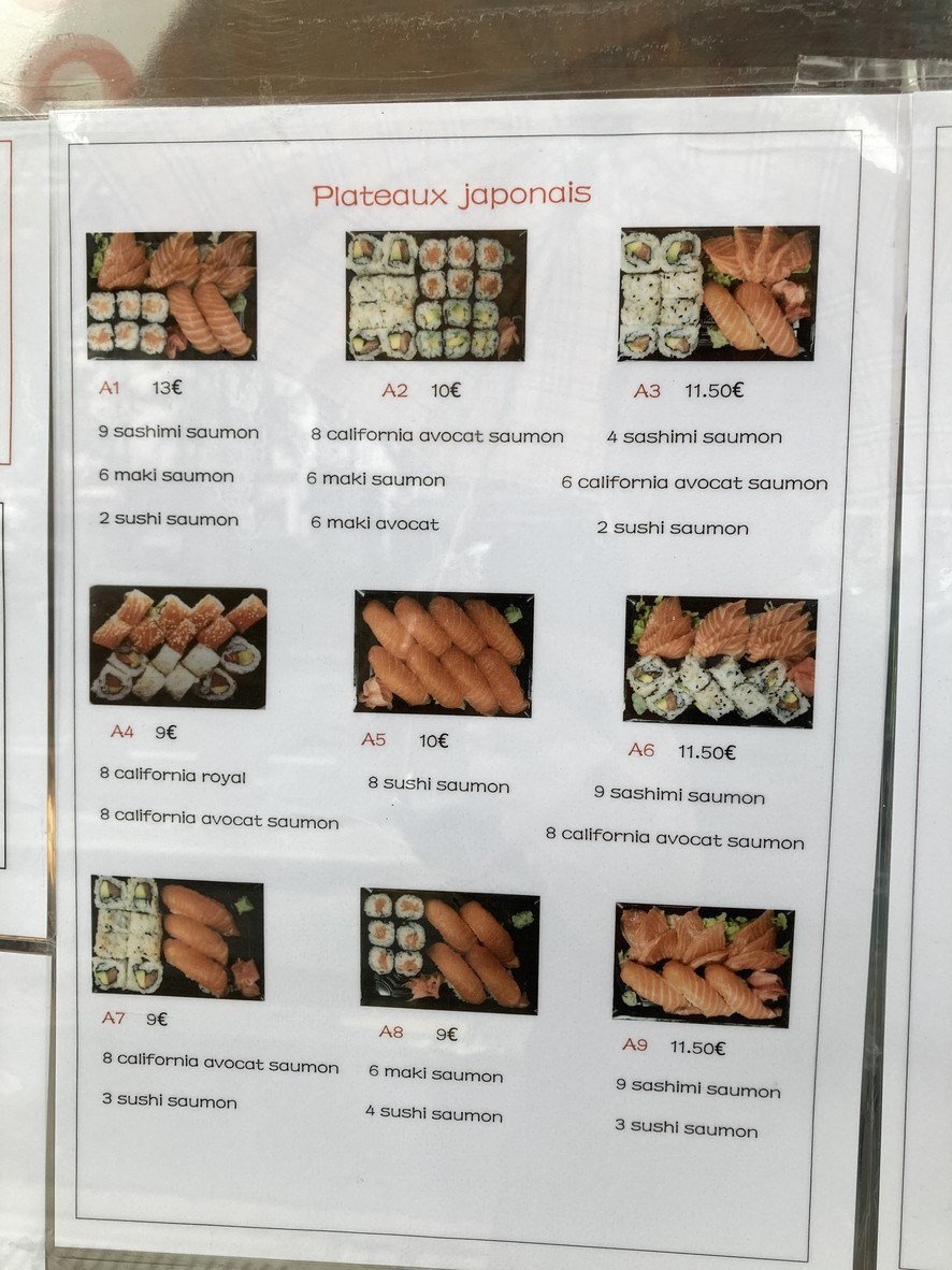 L'Orchidée (Yako) « traiteur asiatique » menu 2