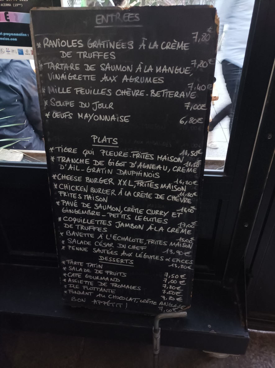 Le Patio menu 1