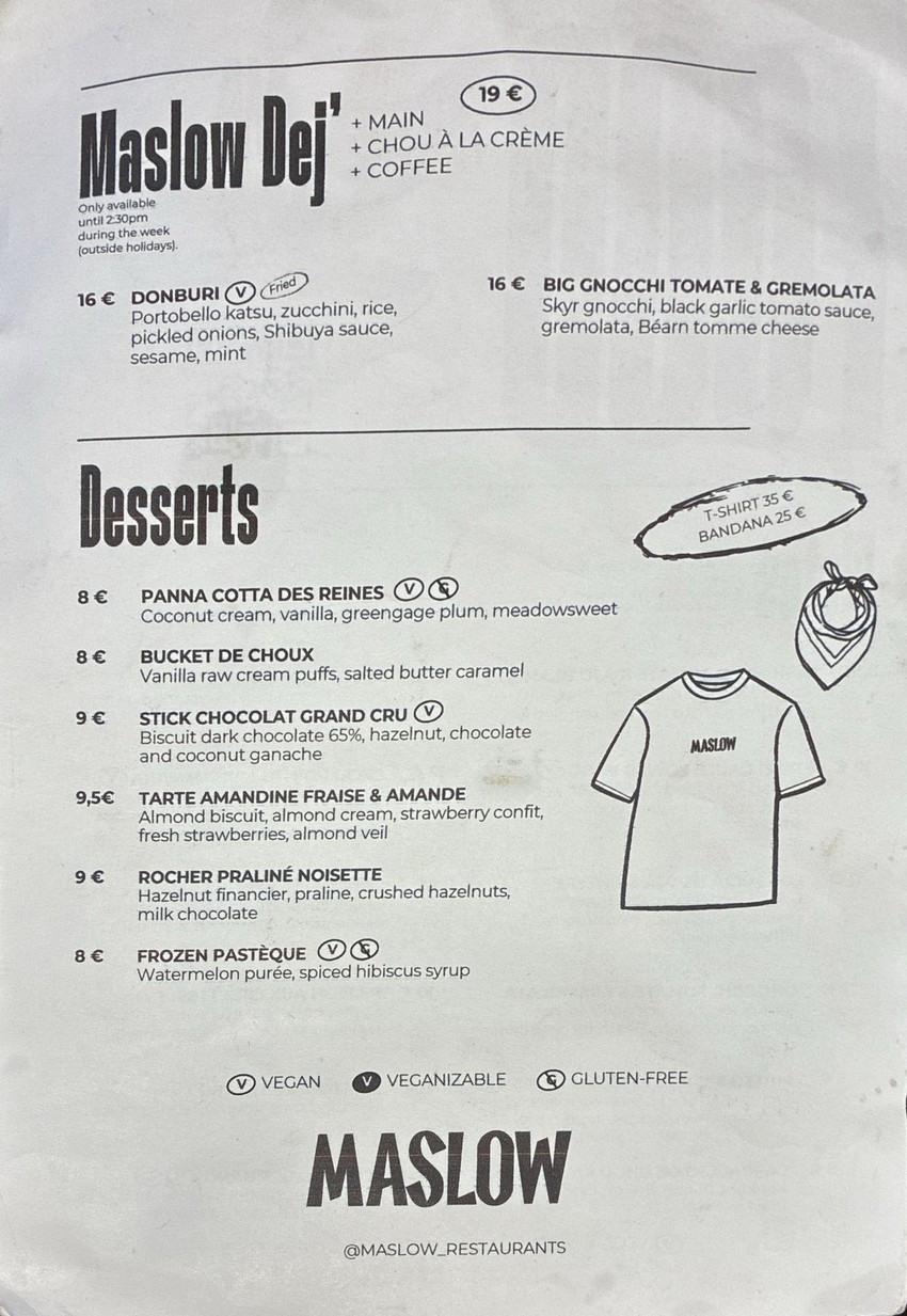 Maslow menu 3
