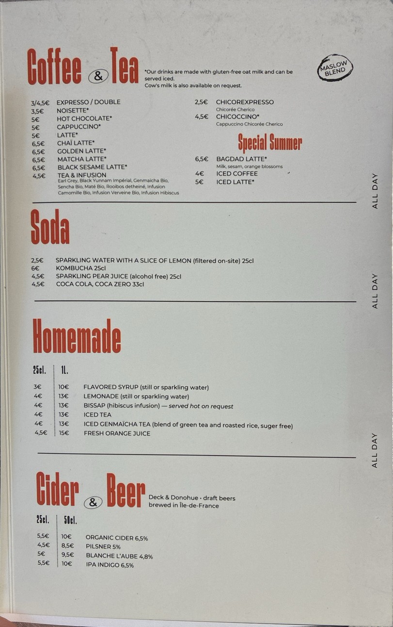 Maslow menu 5
