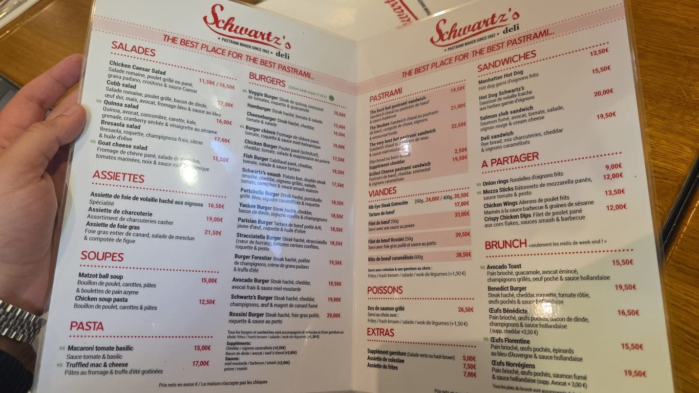 Schwartz's Deli menu 2