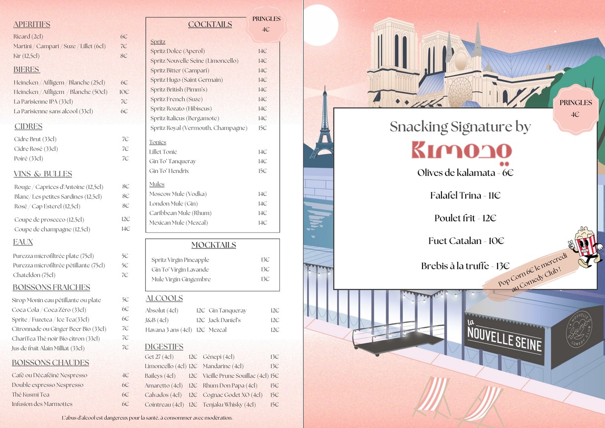 La Nouvelle Seine menu 1