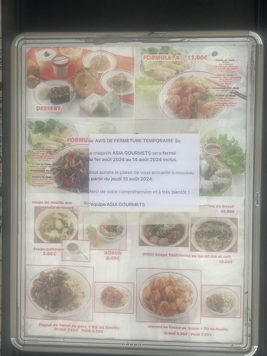 Asia Gourmets menu 2