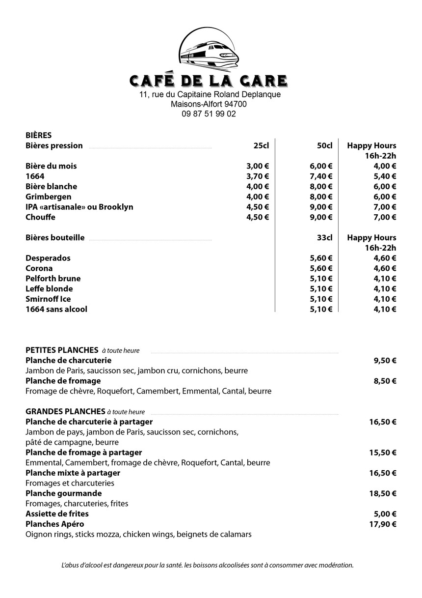 Café de la Gare menu 4