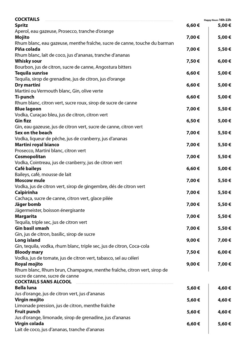 Café de la Gare menu 5
