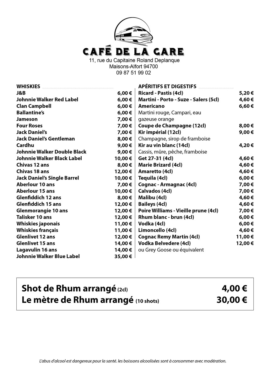 Café de la Gare menu 6