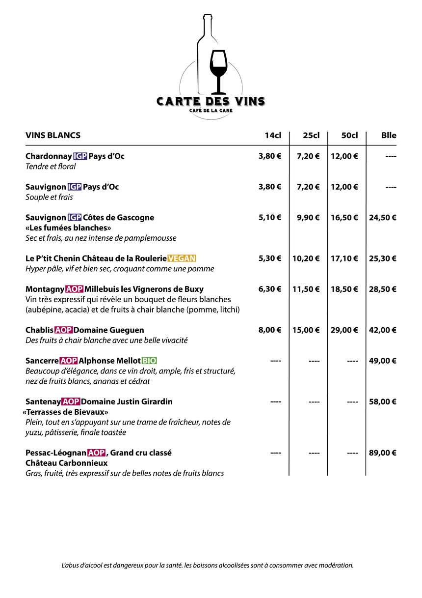 Café de la Gare menu 8