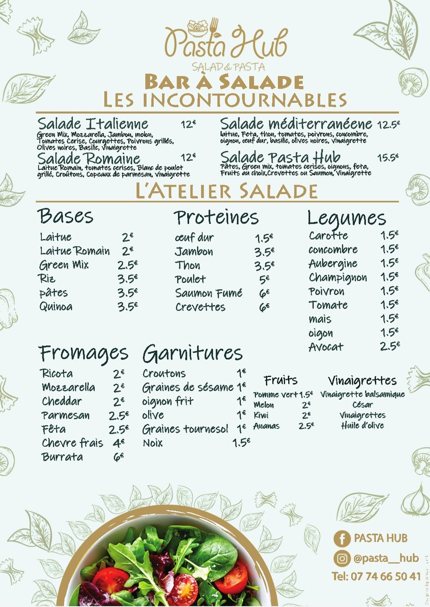PASTA HUB menu 2