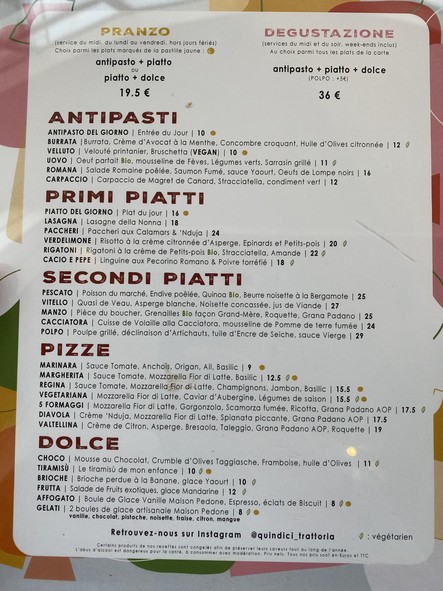 Quindici Trattoria