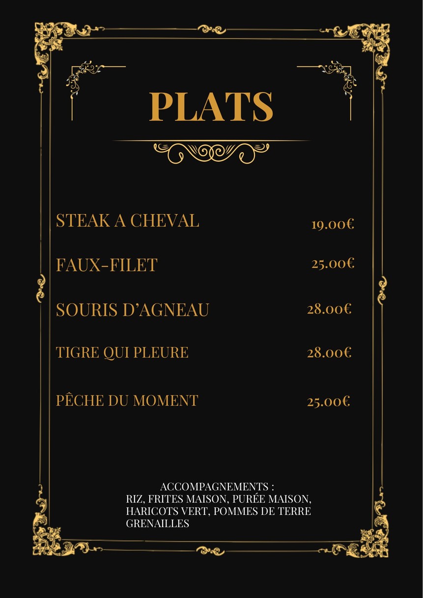 LE P’TIT PARIS menu 2