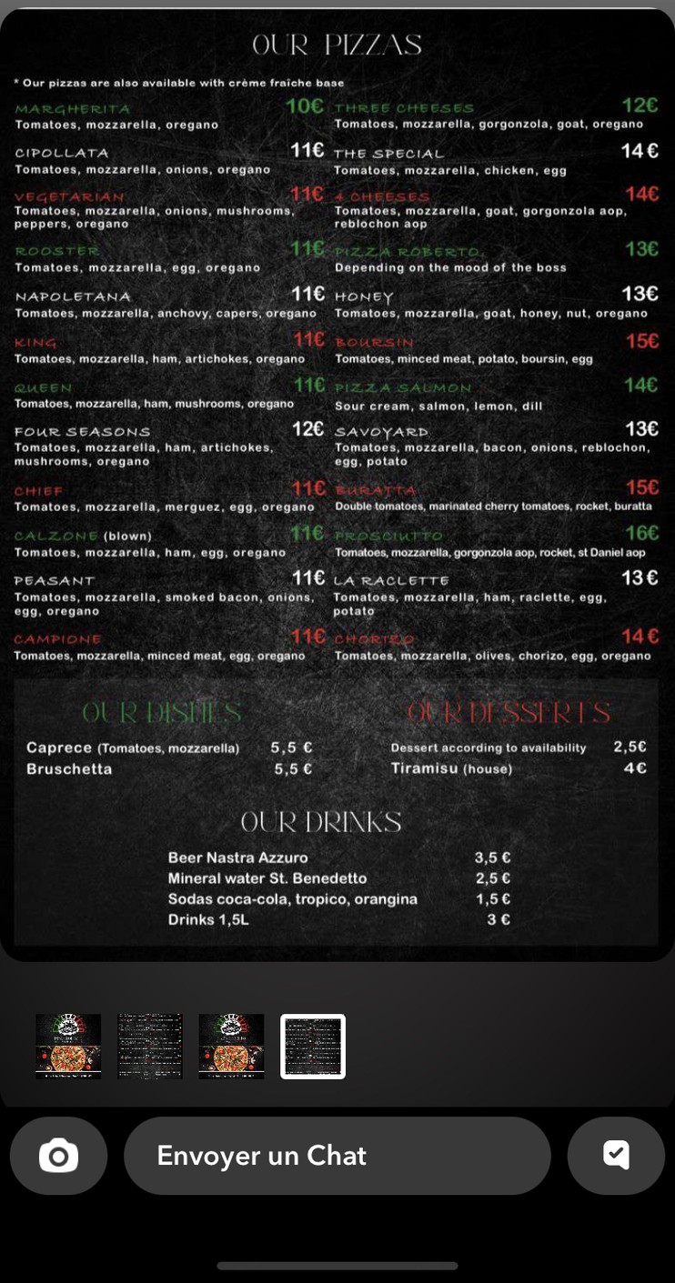 Pizza Roberto menu 1