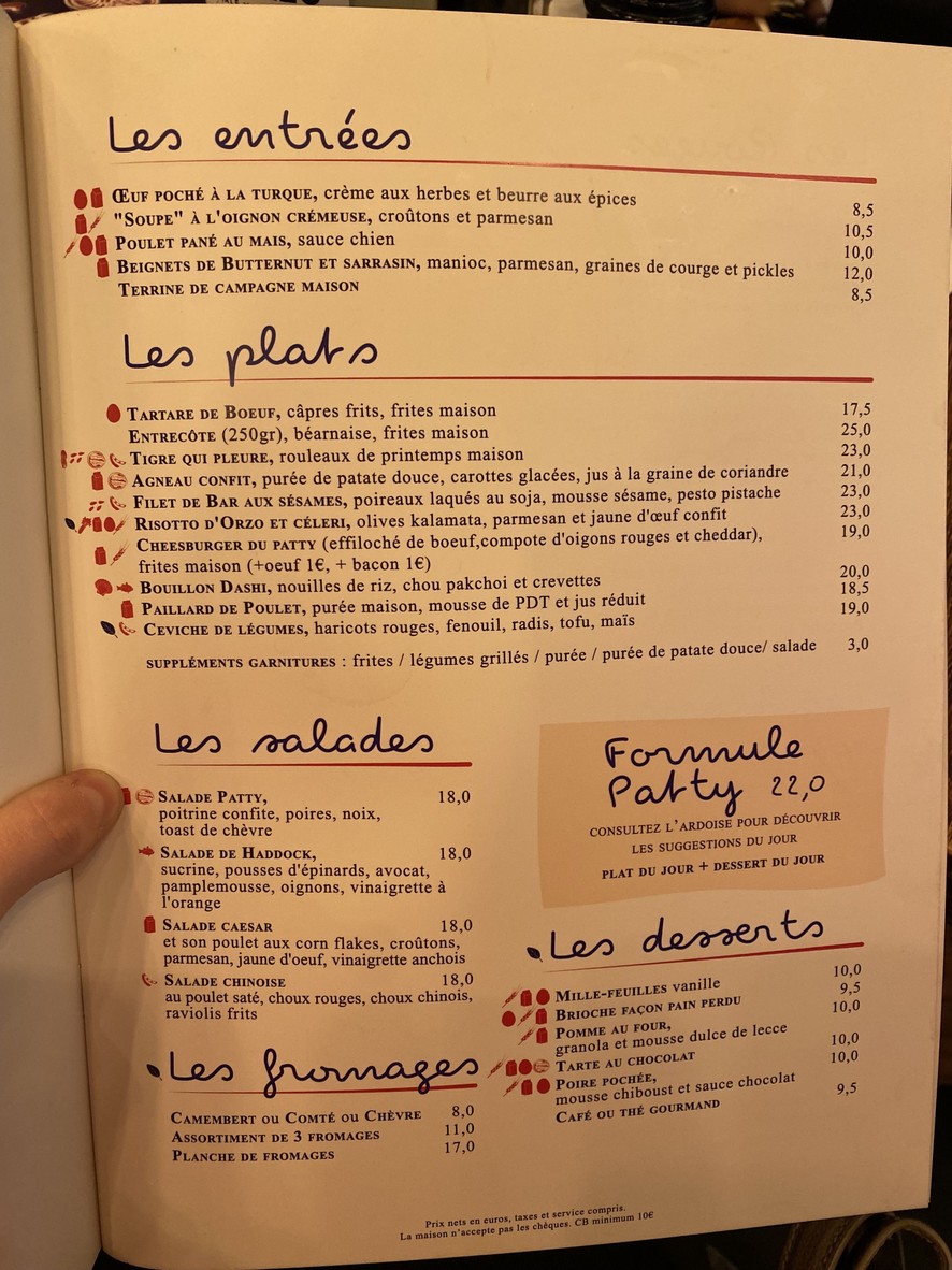 Patty menu 1