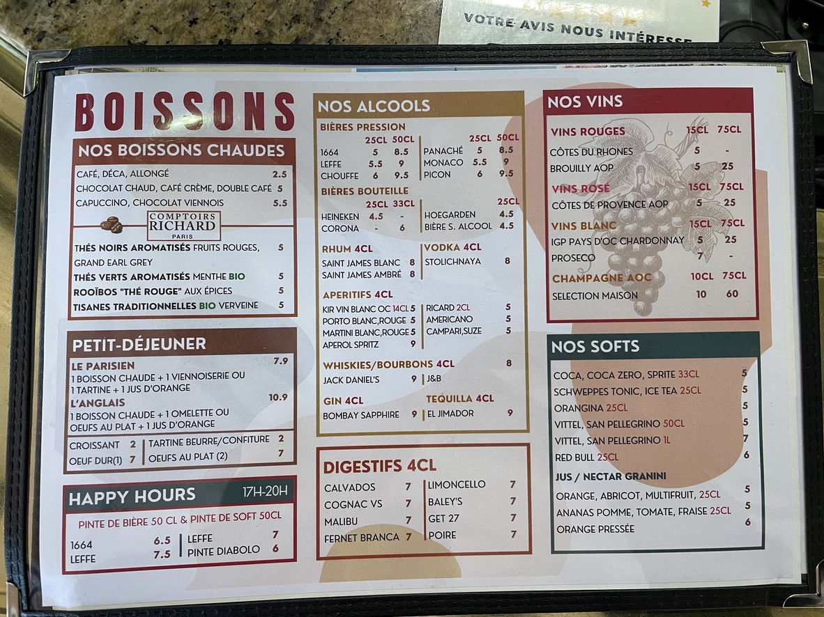 Le Ferryville menu 2
