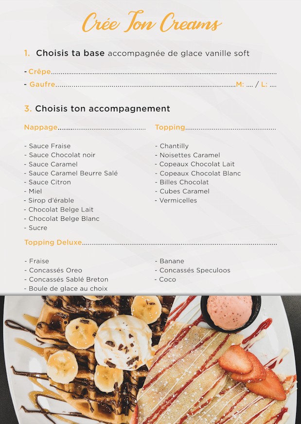 Creams Factory menu 1