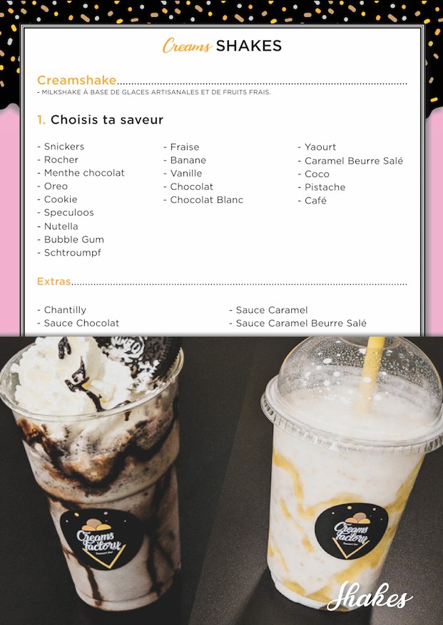 Creams Factory menu 4
