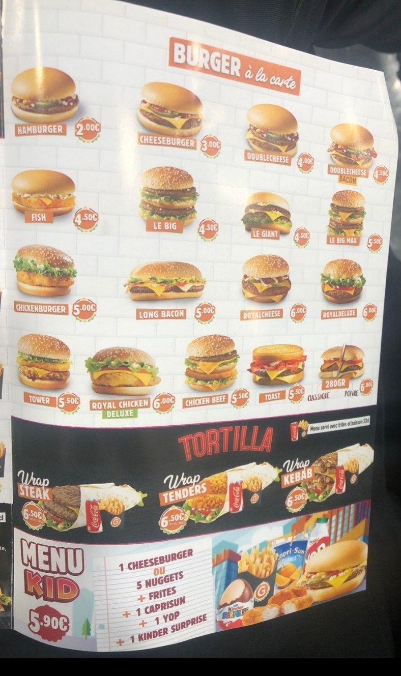 G LA DALLE ® - Nanterre 92 I Restauration Rapide I Fast Food I Burger menu 3