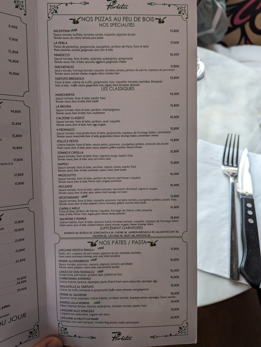 PERLITA menu 2