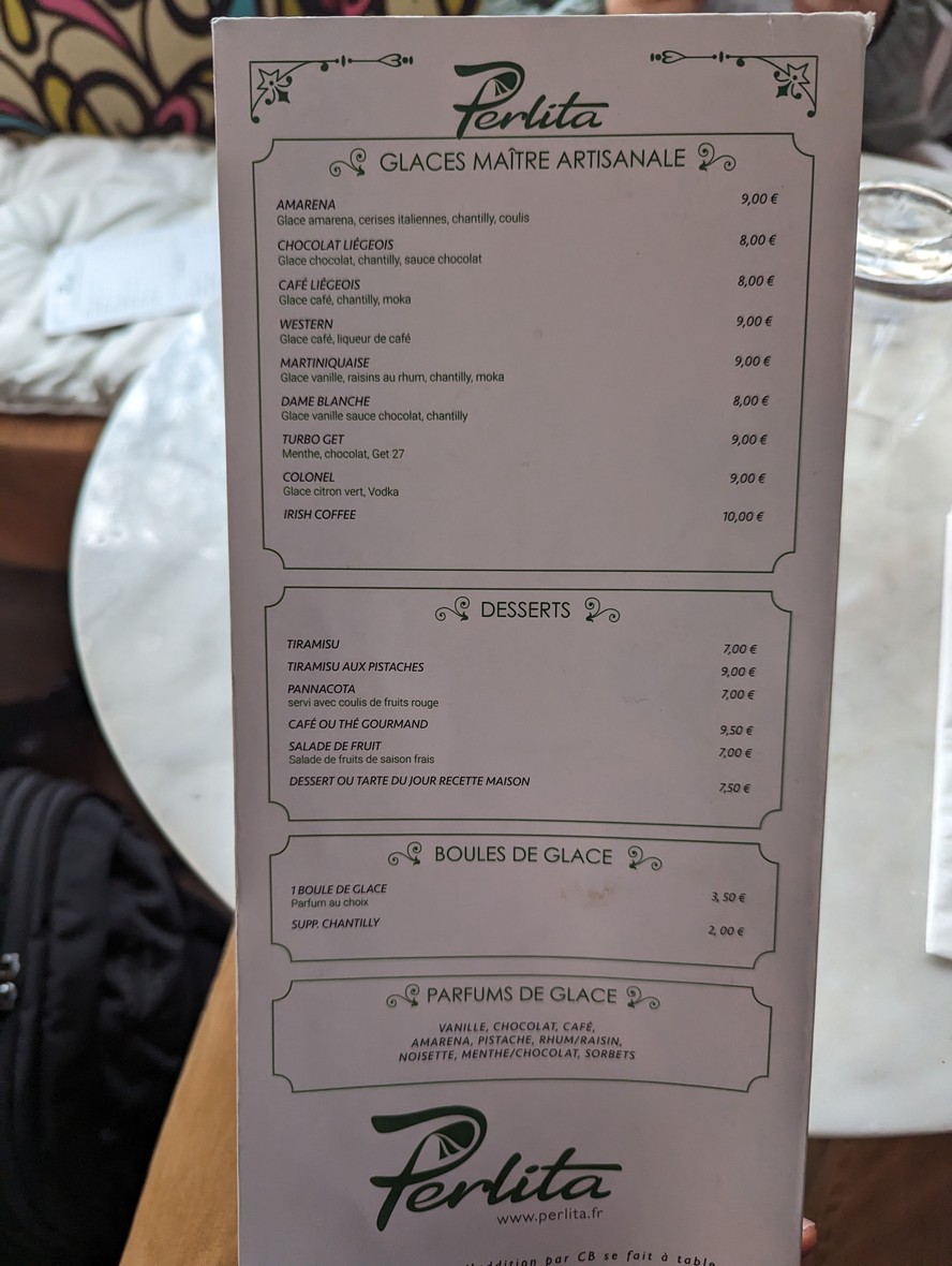 PERLITA menu 3