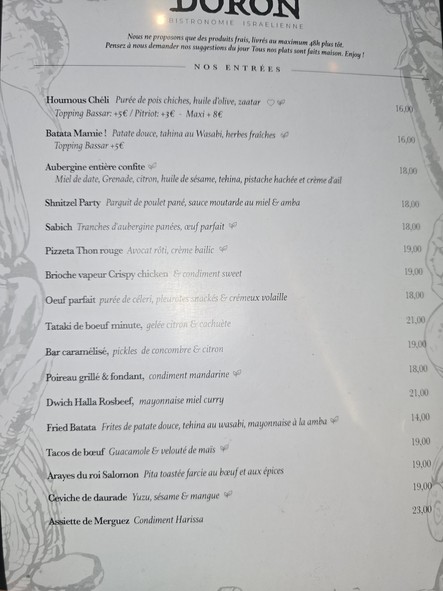 Restaurant Doron Niel 17e