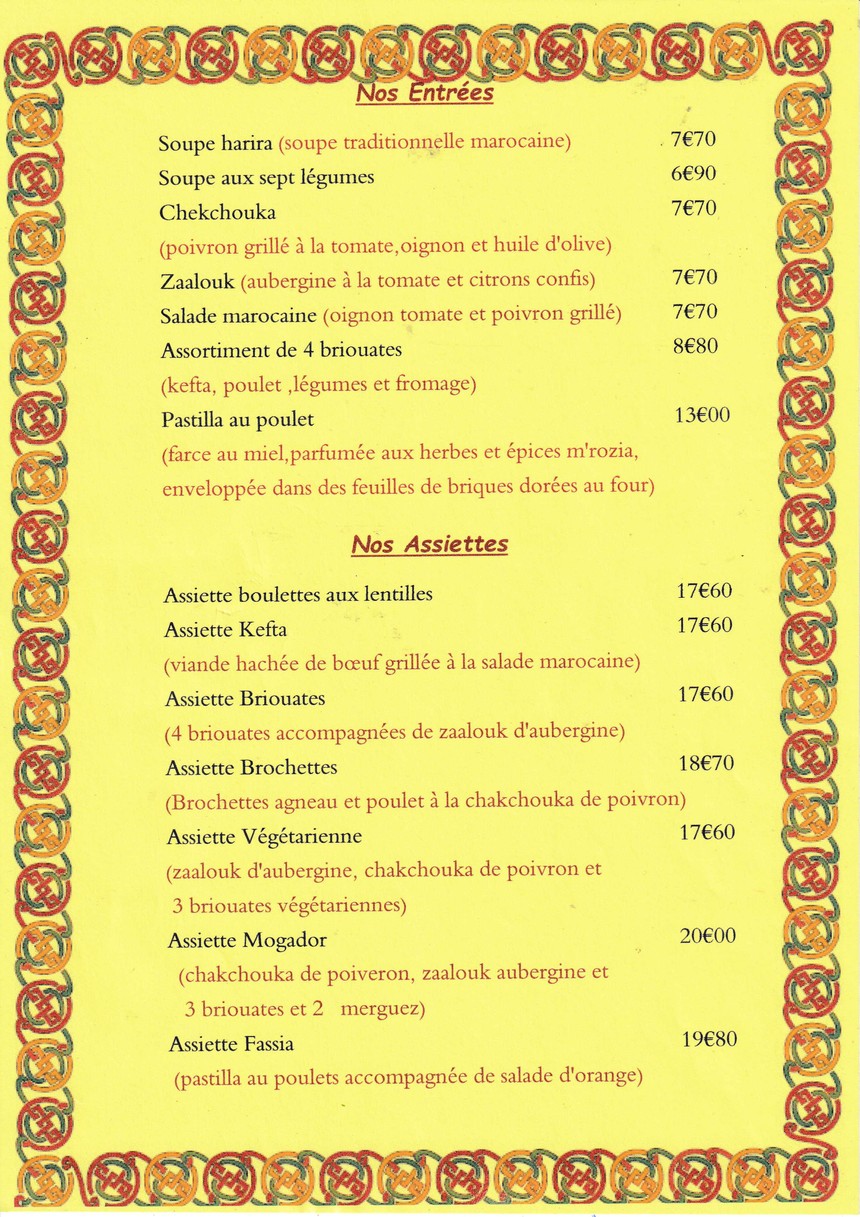 Restaurant Mogador menu 3