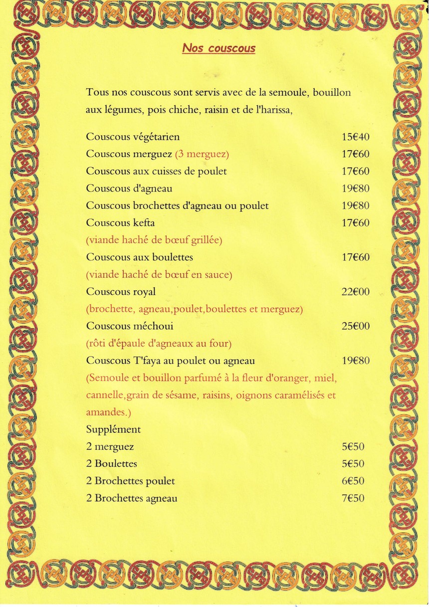 Restaurant Mogador menu 5