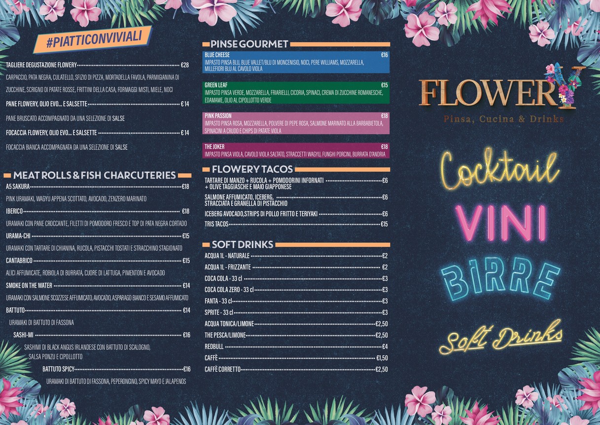 Flowery Rome menu 1