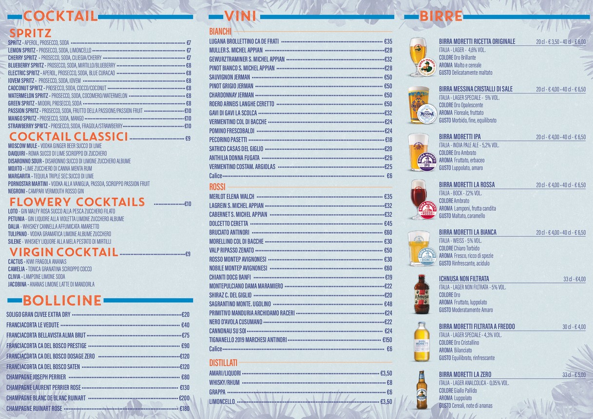 Flowery Rome menu 4