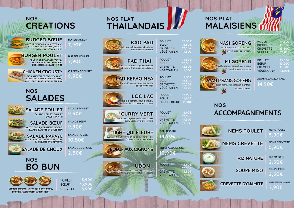 Hit Thaï - Restaurant Thaï, Malaisien, Indonésien Boulogne menu 2