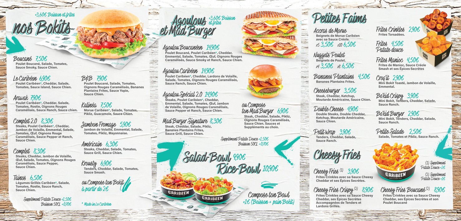 Le Caribéen Bobigny menu 2