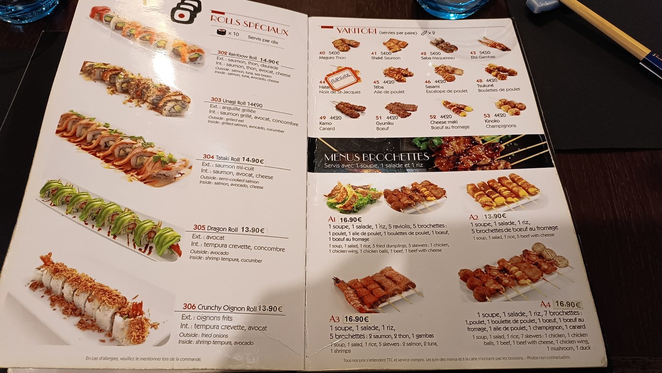 Sushi Yuki menu 3