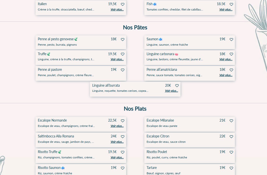 o Bistrot de Tom menu 2