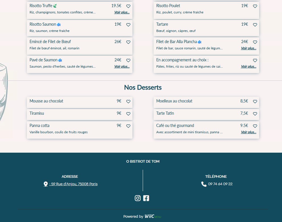 o Bistrot de Tom menu 3