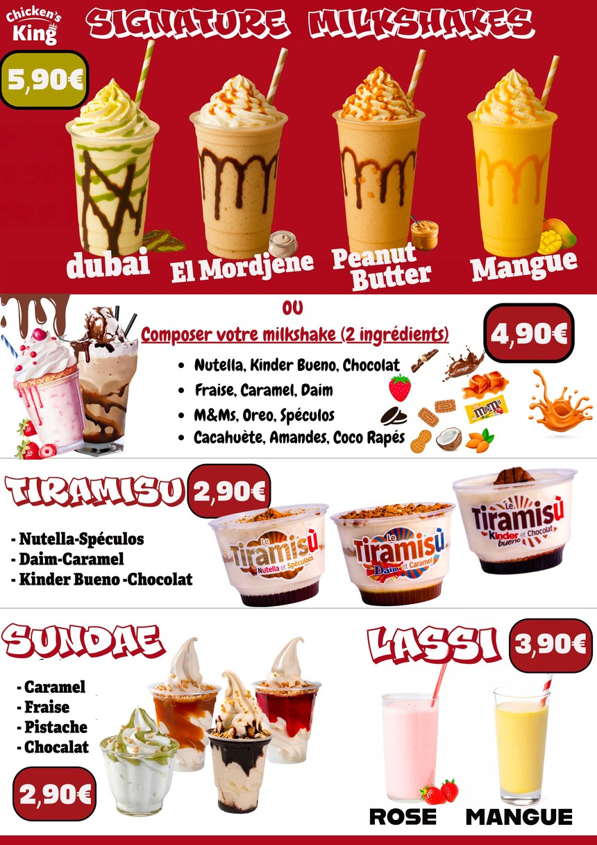 CHICKEN'S KING PARIS 20EME (Pte de Montreuil) menu 2