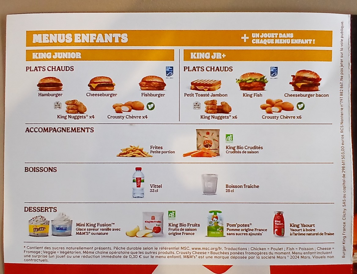 Burger King menu 2